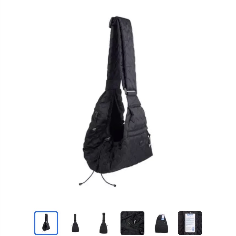 Black Quilted Sling Bag for dogs